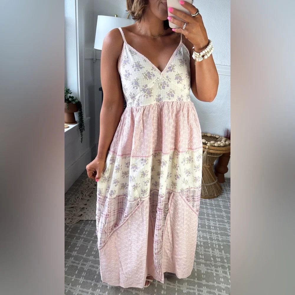 ROSETTE PETAL MAXI DRESS, LIGHT PINK By POL, NWT, M